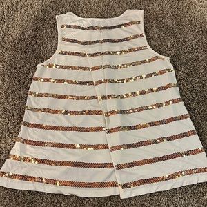 Super cute open back sequin tank